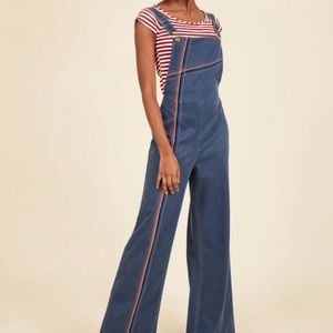 ModCloth Rainbow Overalls bell bottom 70s style
